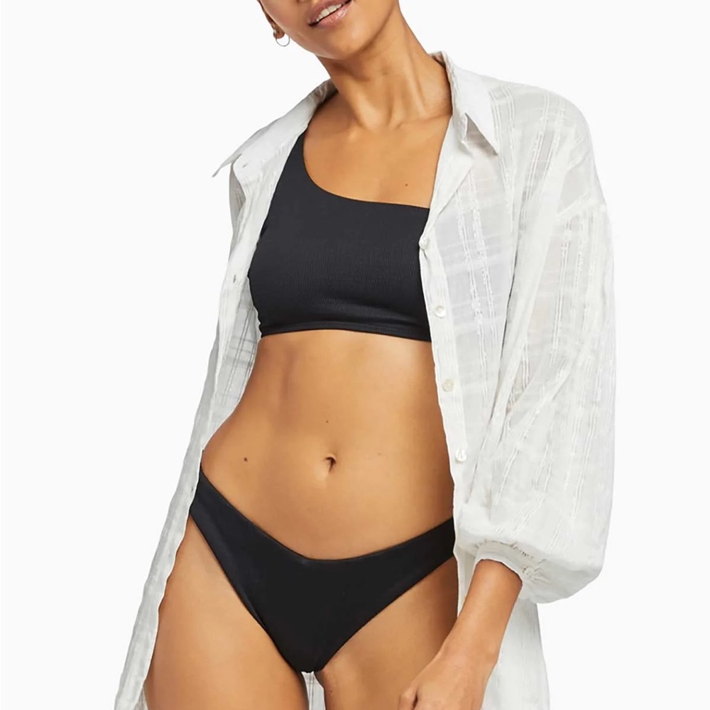 Airy and Shimmery White Cover-Up Shirt